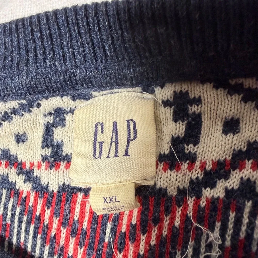 Gap Fair Isle Sweater Crewneck Norway Nordic Style Men's Size XXL Rainbow